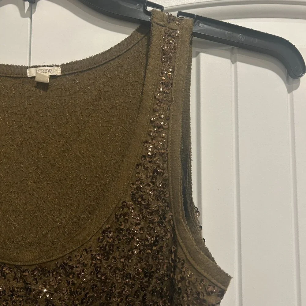 J Crew Bronze Drapey Sequins Tank Top Women’s Size XS